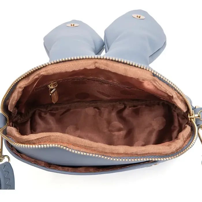 Sac bandoulière petit format en similicuir avec oreilles de lapin pour femme 2026 – Rose