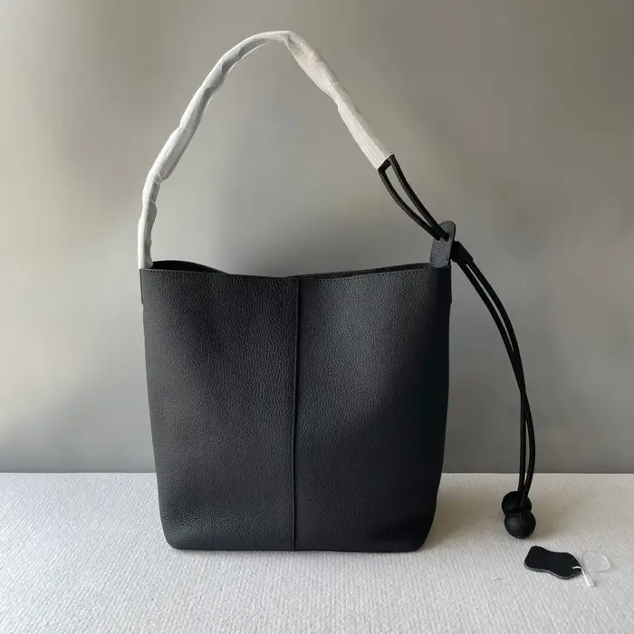 Sac seau en cuir de vachette première couche, style décontracté haut de gamme, sac à main en cuir vé