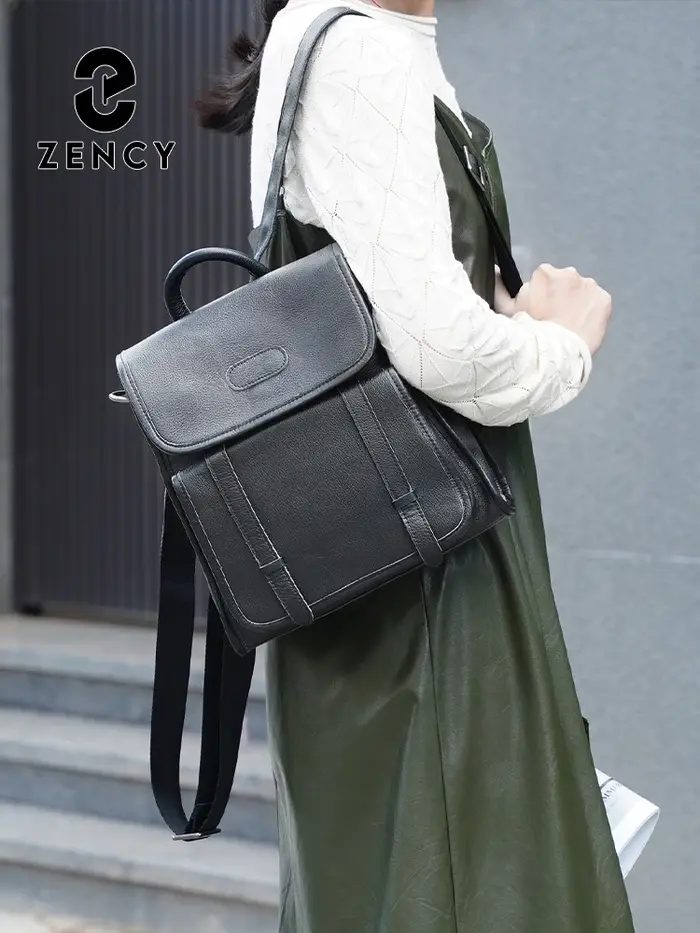 Sac à dos en cuir véritable Zency pour femme