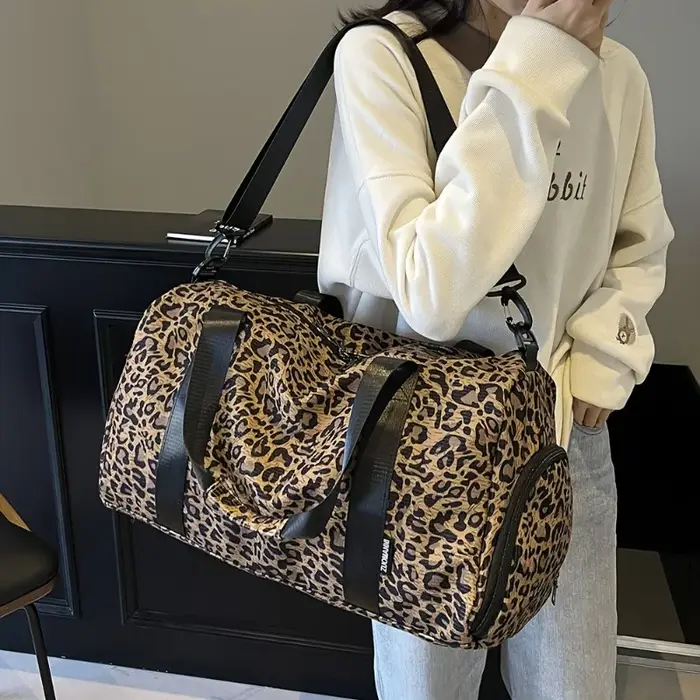 Sac fourre-tout imprimé léopard pour femme à la mode