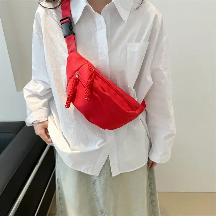 Sac de taille en toile demi-lune pour femme