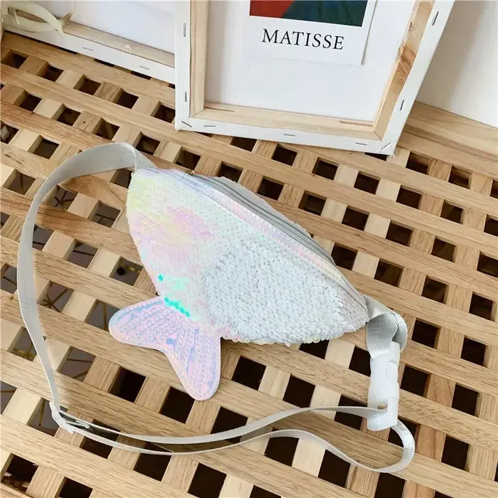 Sac banane à sequins pour fille, petit porte-monnaie, sac de ceinture, sac de taille sirène brillant