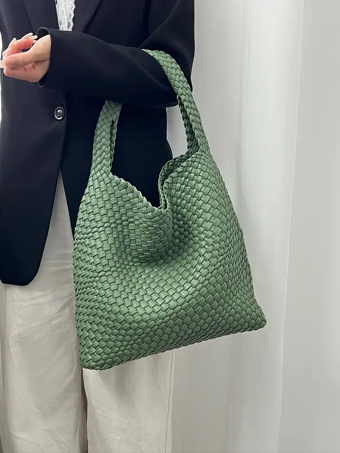 Sac tissé sacs à main et sacs à main sac en cuir PU tissé pour femmes sac fourre-tout tissé sac à ba