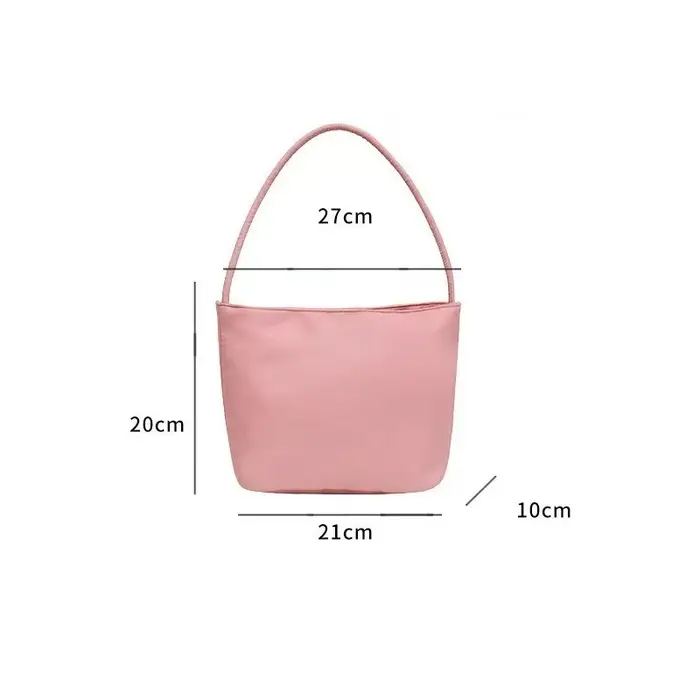 Sac à main design de niche coréenne-sac seau en nylon pour les aisselles-sac cadeau-sac cadeau d'anniversaire-sac pour femme avec lettres