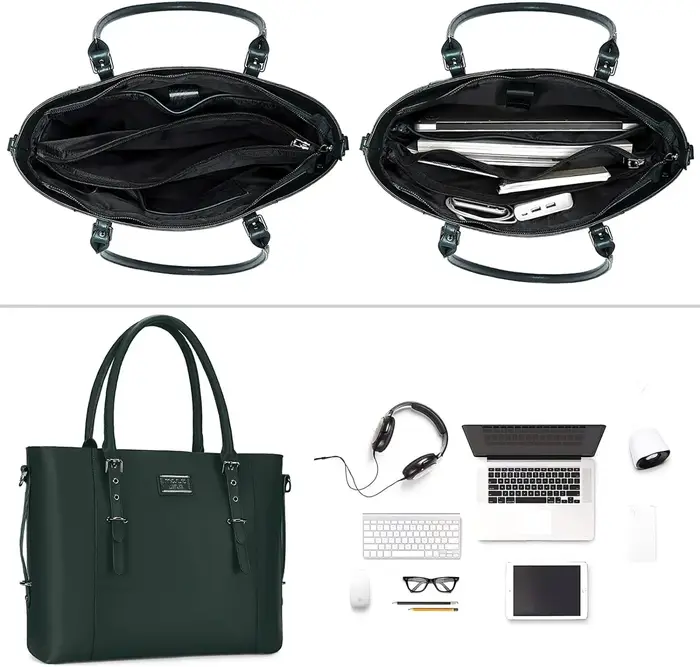 MOSISO sac fourre-tout pour femmes pour MacBook Air Pro 13.3 15.6 17.3 pouces Dell ordinateur portable sac étanche en cuir PU grande capacité
