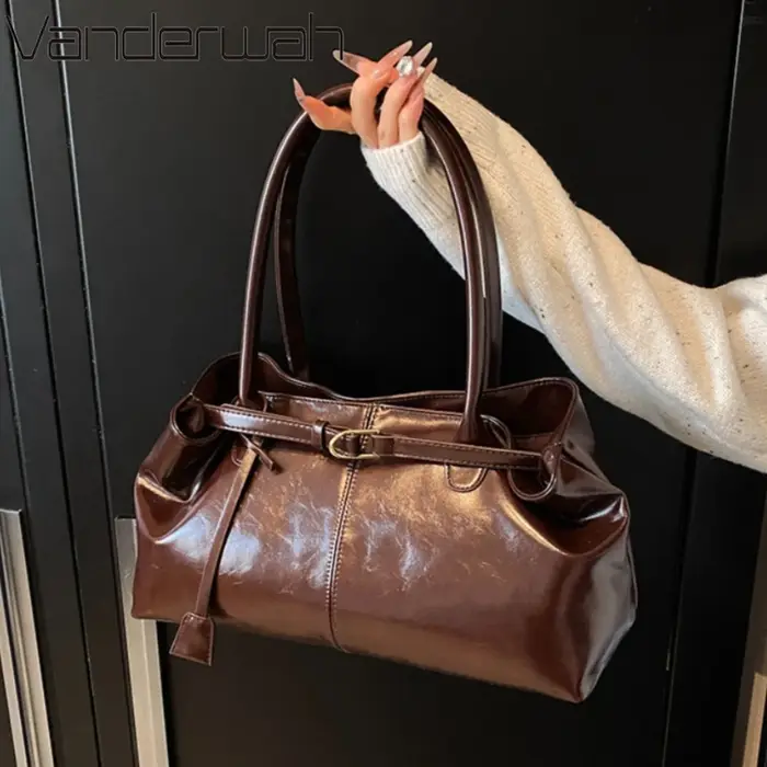 Sac à main Hobo en cuir PU huilé
