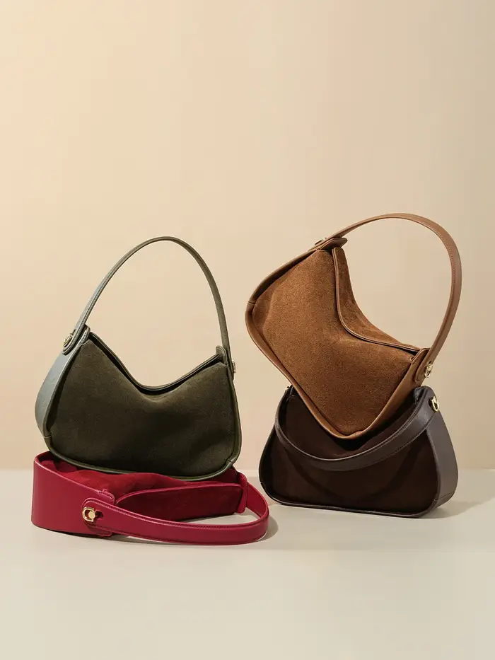 Sac à bandoulière en cuir suédé pour femmes, sac à bandoulière au Design Unique, sac à main pour le