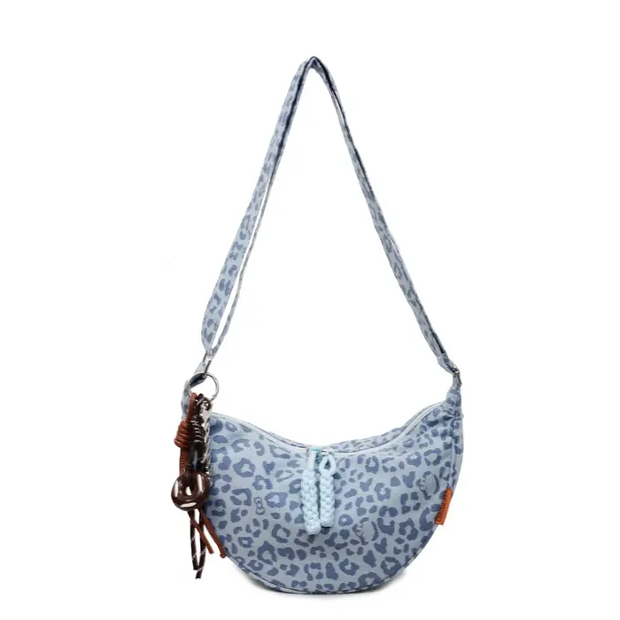 Nouveau sac bandoulière en toile imprimé léopard pour femme