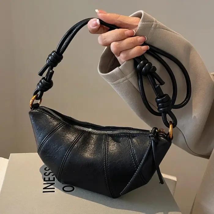 Sac à bandoulière Croissant personnalisé Vintage en cuir PU boulette sac