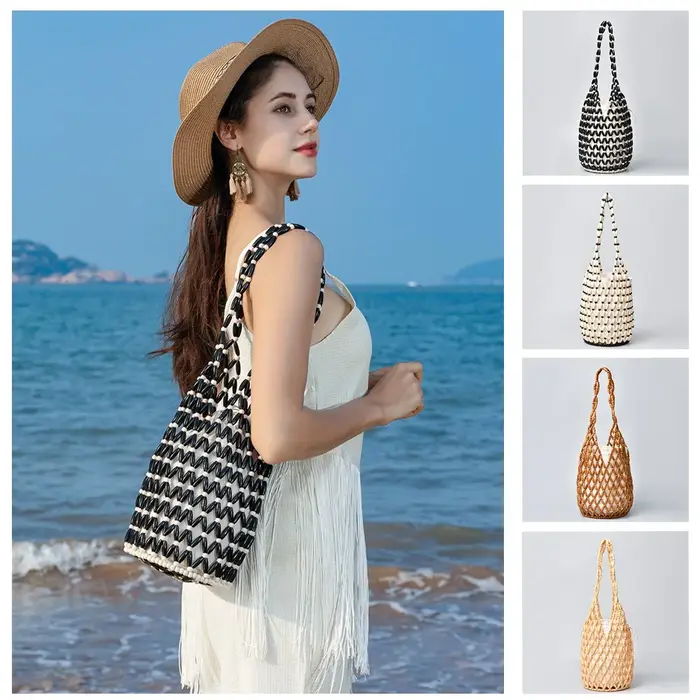 Sac à main tissé bohème tendance pour femme