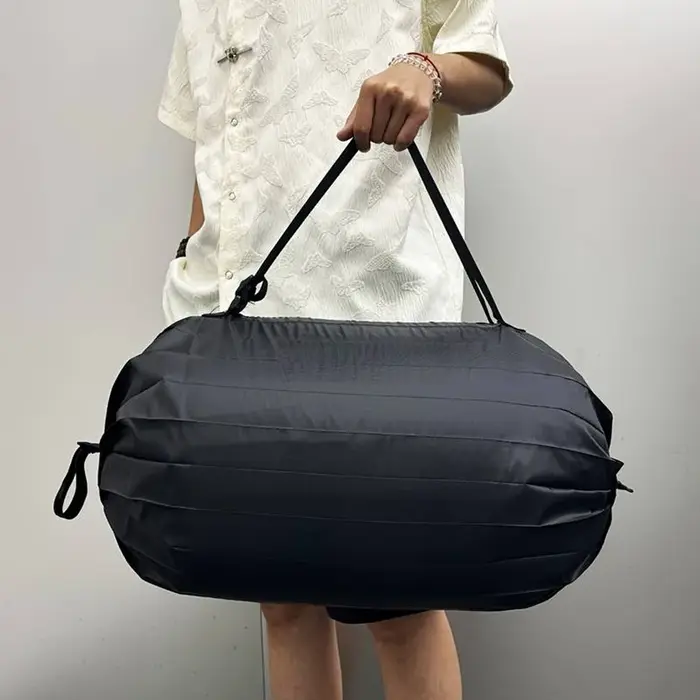 1 sac de courses portable noir à fermeture éclair de grande capacité