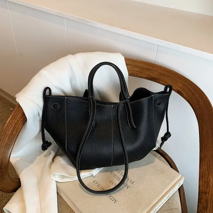 Sac fourre-tout de luxe 2025 motif litchi, sac à main tendance grande capacité, sacs de banlieue cou