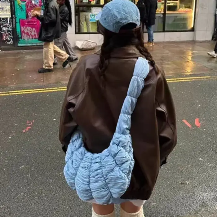Hobos sac croisé Y2k mode décontracté plissé nuage sac à bandoulière unique grande capacité fourre-tout coréen populaire sac diagonale croix
