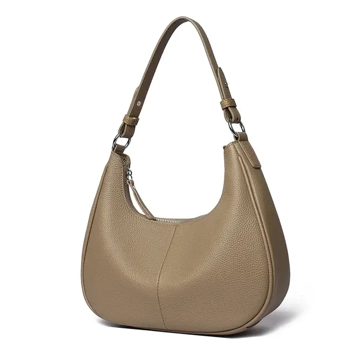 Sac à bandoulière Hobo en cuir véritable de luxe