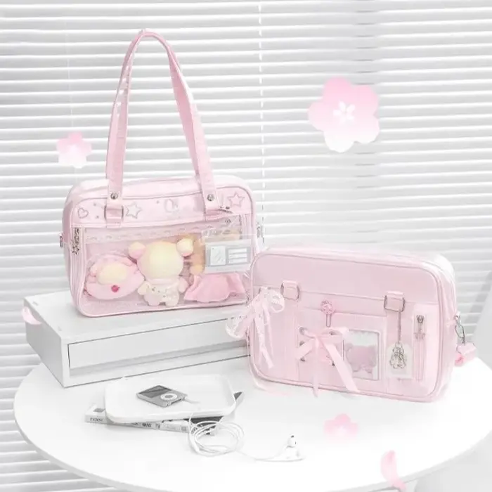 Sac à lacets avec nœud Ita sous les bras JK Sac Femme carré Transparent Bolsos De Mujer sacs à bandoulière