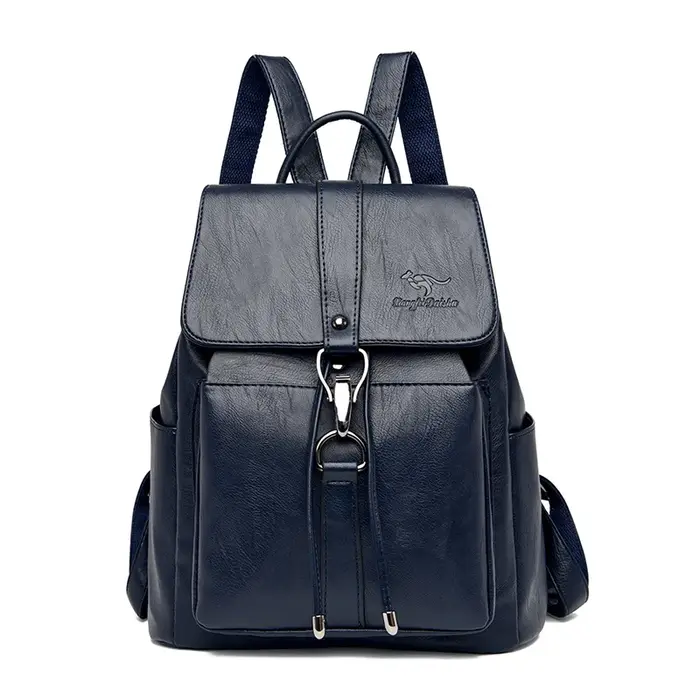 Sac à dos antivol en cuir de grande capacité pour femme