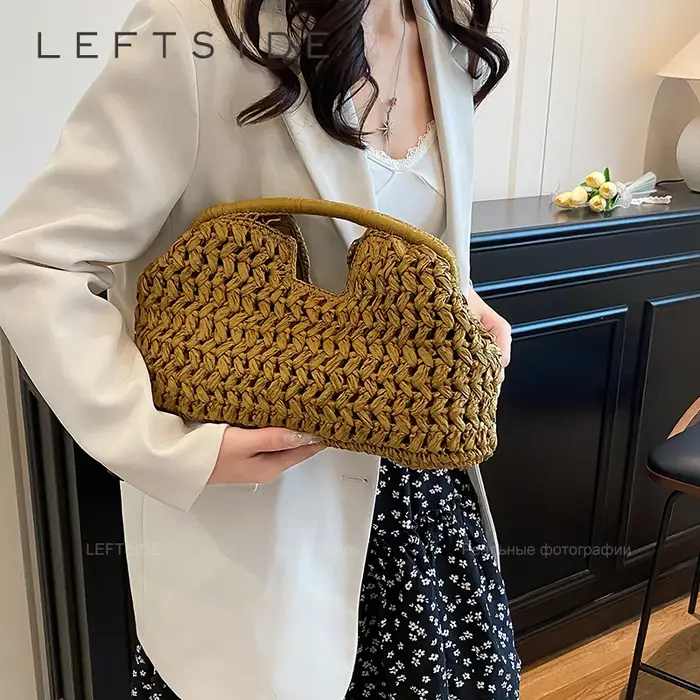 Sacs à bandoulière en paille tressée LEFTSIDE pour femmes – Collection été 2026