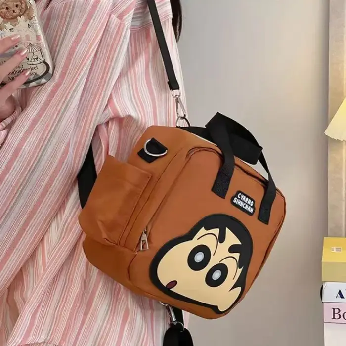 Crayon Shin-chan sac à main dessin animé Double épaule maman sac grande capacité Bento boîte à déjeuner paquet de rangement cadeaux de Festival pour filles