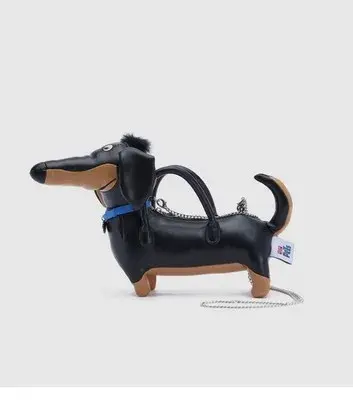 JOCross-Sacs à main en forme de chien de teckel de dessin animé pour femmes, mini sacs à main décont