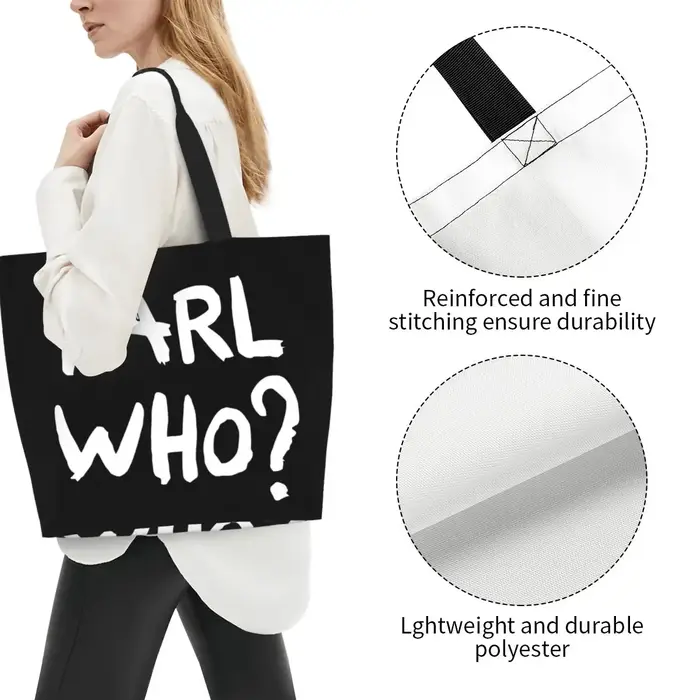 Sacs fourre-tout de Shopping personnalisés avec Slogan Kawaii Karl Who