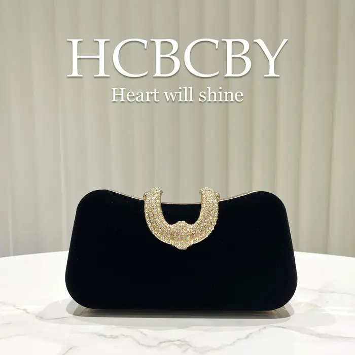 Sac à main en velours noir élégant et brillant