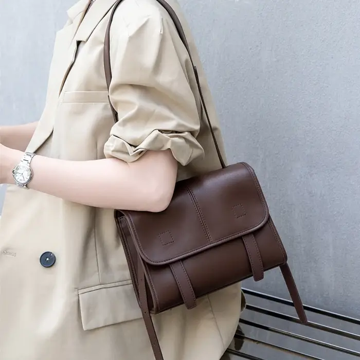 Sac Cambridge rétro en cuir véritable pour femmes, sacs à bandoulière avec sangle réglable, sacoche