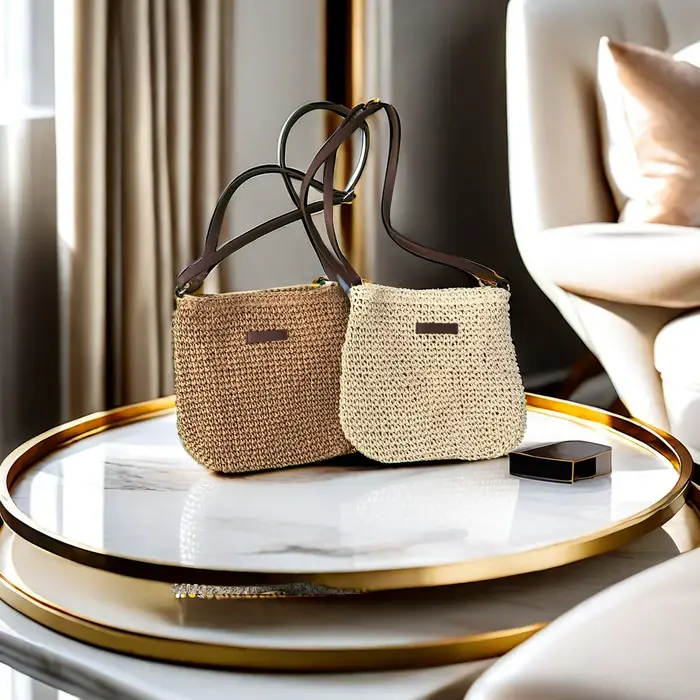 Sac tissé en paille, épaule simple