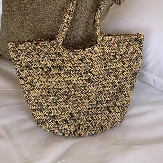 Nouveau Sac de Plage Tressé à la Main Tendance 2026 – Grand Sac Fourre-Tout Bohème Décontracté pour Voyage