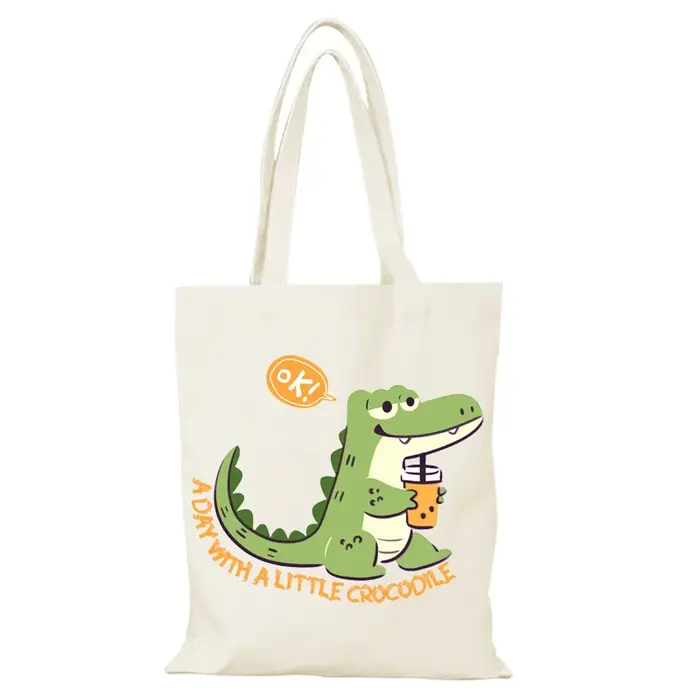 Sac personnalisé dessin animé loisirs pliant sac à provisions mignon sacs en tissu nouveaux sacs à m