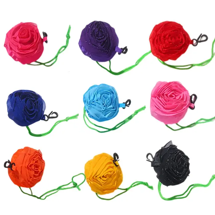 Sac de courses pliable à fleurs de roses