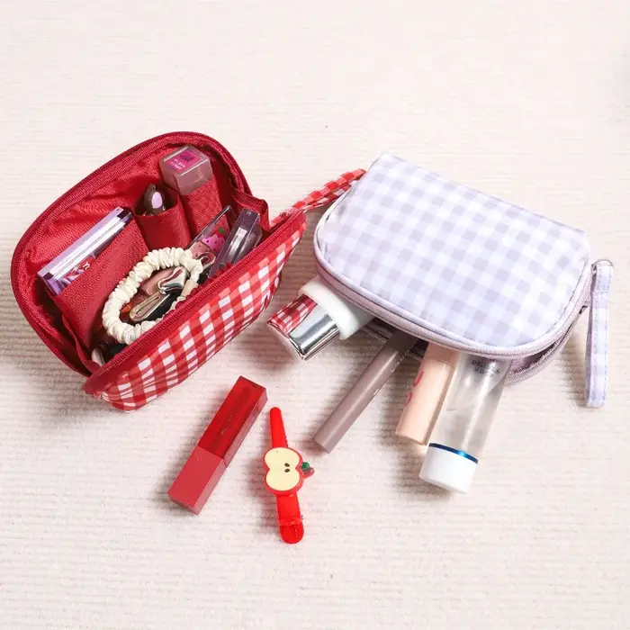 Sac à main mignon à carreaux rouges et violets pour femmes