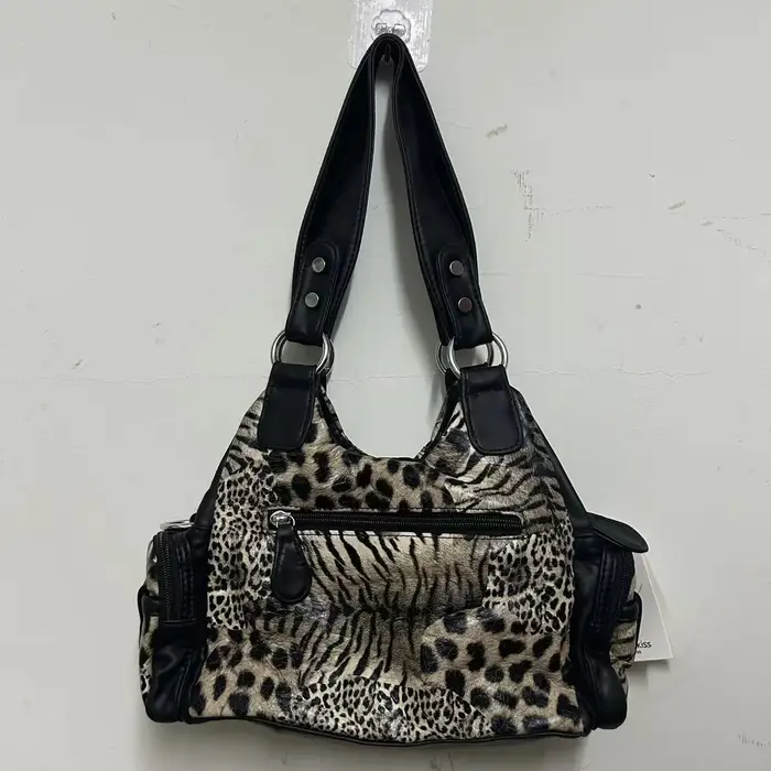 Sac à bandoulière Angel Kiss Vintage Y2K à imprimé léopard