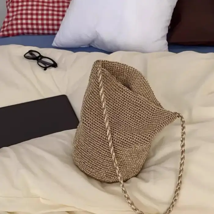Sac seau tissé à la main grande capacité