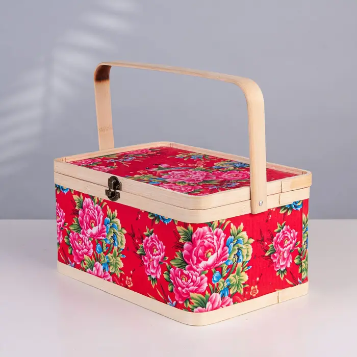 Sac à main tissé en bambou, panier à la mode, fleur du nord-est, veste en coton kg, cadeau spectacul