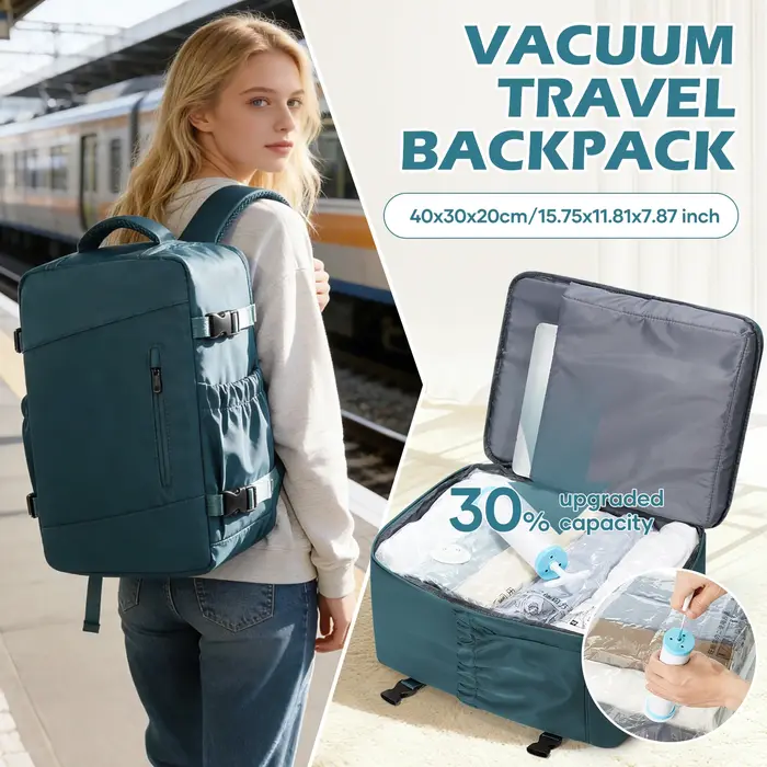 Sac de rangement sous vide, sac à dos sous vide Ryanair 40x30x20, sac à dos de voyage pour femmes et