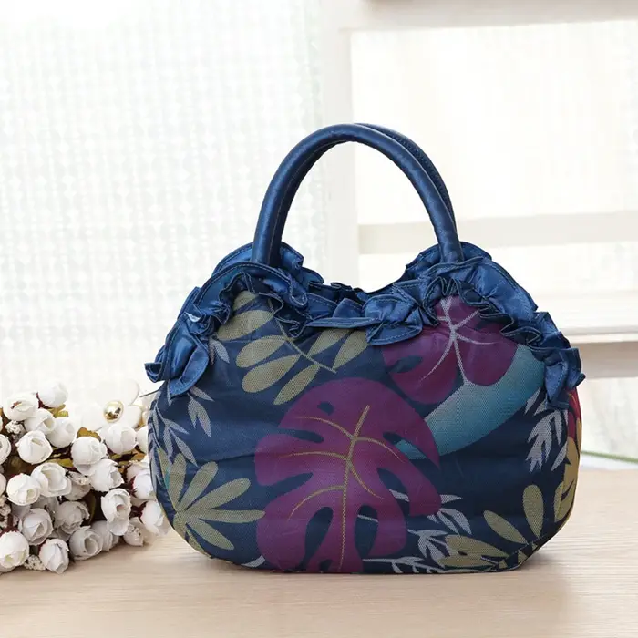 Sac de soirée pour femmes - sac à fermeture éclair avec motif floral brodé