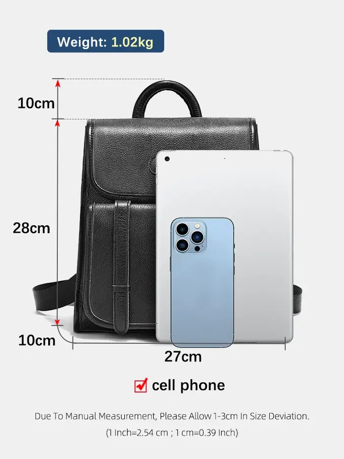 Sac à dos en cuir véritable Zency pour femme