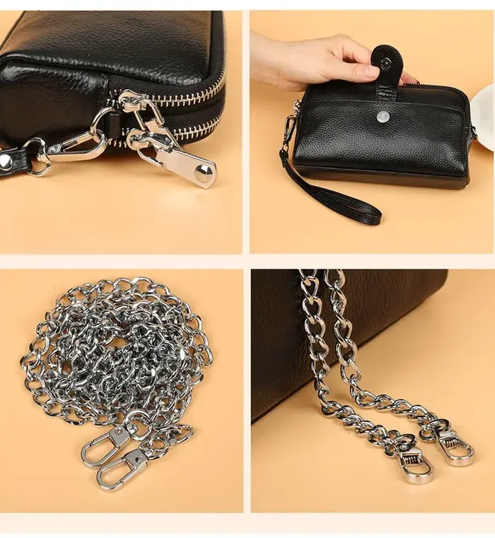 Pochette en cuir véritable pour femme