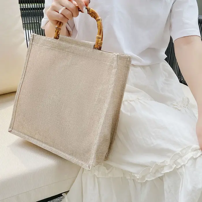 Sac à main en toile de Jute pour femmes et filles