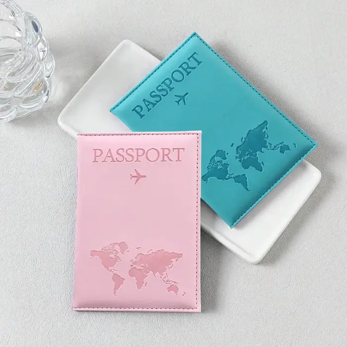 Couverture de passeport en cuir PU pour hommes et femmes