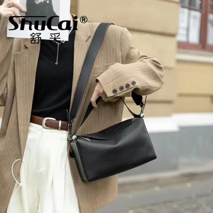 Sac à ati elles en cuir de vachette pour femme, cuir véritable, couche de tête, sac à bandoulière Bo