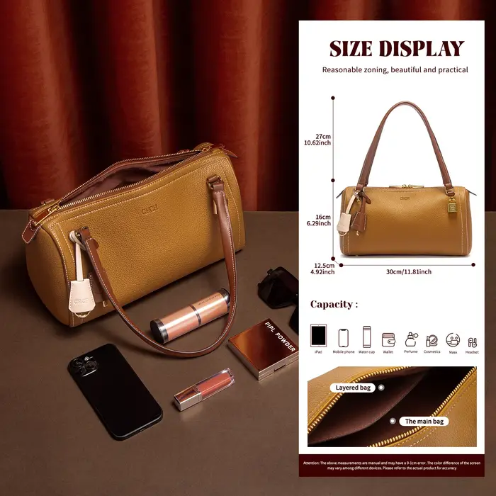Sac Boston pour femmes automne nouveau sac à bandoulière marron Simple sac à main Texture de haute q