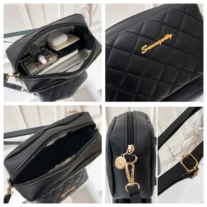 Petit sac messager pour femmes tendance Lingge broderie caméra femme sacs à bandoulière mode chaîne dames sac
