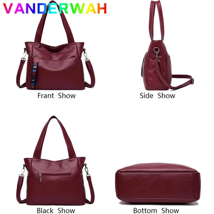 Sac fourre-tout en cuir véritable pour femme