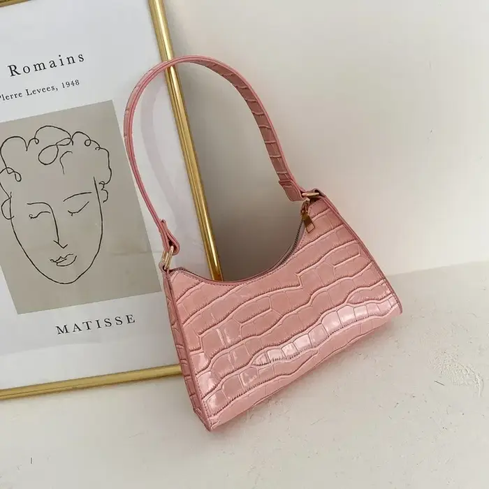 Sac à provisions rétro en cuir solide pour femme