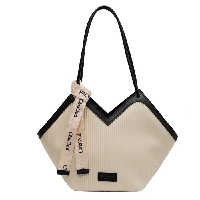 Sac fourre-tout grande capacité pour femme – Nouvelle collection été – Sac à bandoulière tendance pour le travail et les cours – Style urbain en PU – Vente flash de la saison