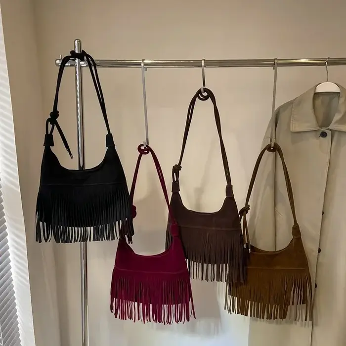 Sacs fourre-tout à compartiment intérieur frangé pour femmes