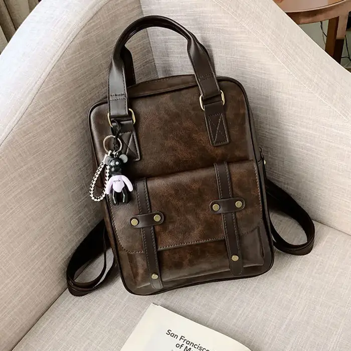 Sac à dos en cuir de haute qualité pour adolescents