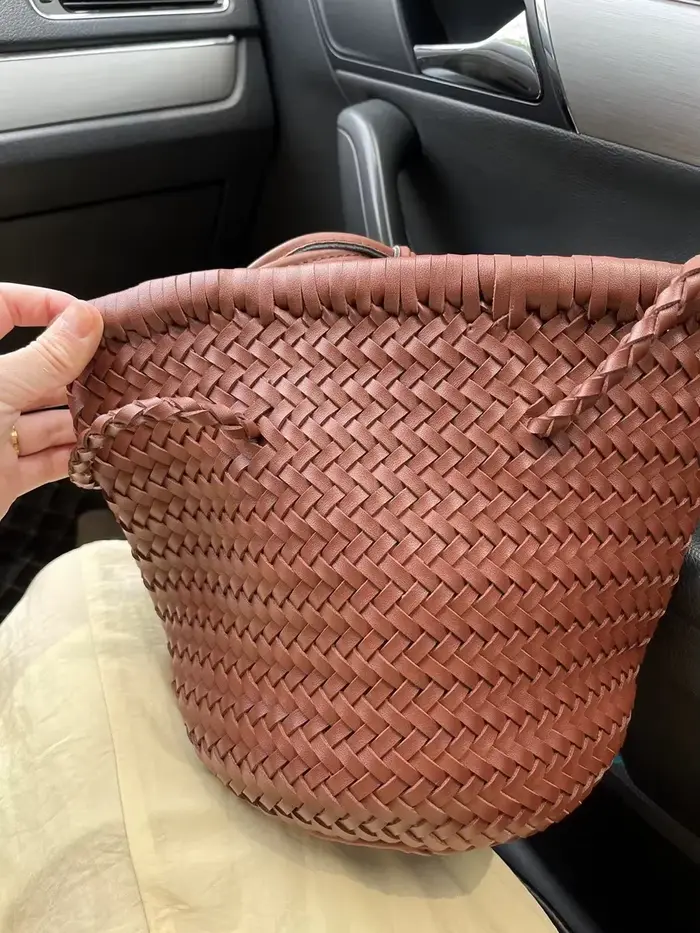 Sac d'été tissé à une épaule, marque Vintage, sacs en cuir PU tricotés, sac seau, fourre-tout de lux
