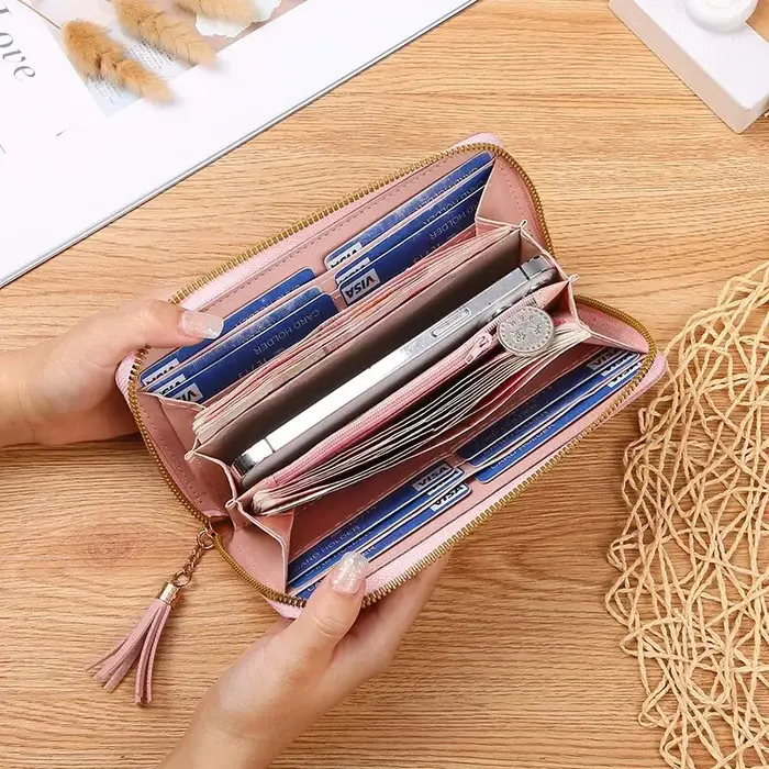 Mode Zipper Portefeuilles Femmes Long Sacs À Main Porte Monnaie Cartes Titulaire PU En Cuir Billfold Portefeuille